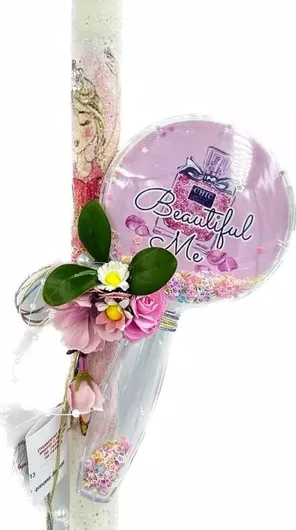 Πασχαλινή Λαμπάδα Στυλιανοπούλου 4813W με Βούρτσα Μαλλιών Λευκό