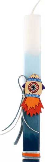 Πασχαλινή Λαμπάδα Αρωματική Χειροποίητη με Διαστημοπλοιο 3.5x1.5x27cm