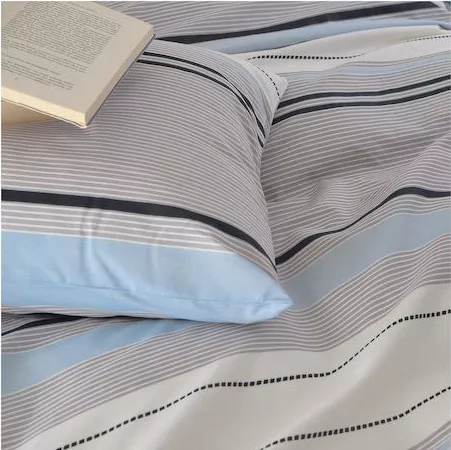 Σετ Μαξιλαροθήκες Rythmos Gaspar με Φάσα 50x70cm Γαλάζιο / Μπεζ