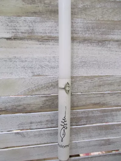 Πασχαλινή Λαμπάδα Βρέττα με Ασημί Δαχτυλίδι Λευκό