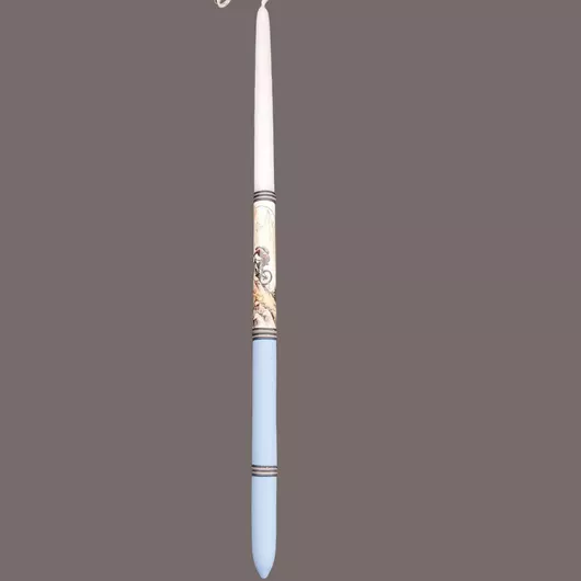 Πασχαλινή Λαμπάδα Ζωγραφιστή με Ποδήλατο Μπλε / Λευκό