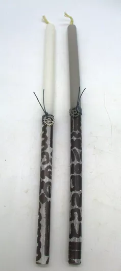 Πασχαλινή Λαμπάδα Βρέττα με Ασημί Στοιχείο Τυχαία Επιλογή Χώματος