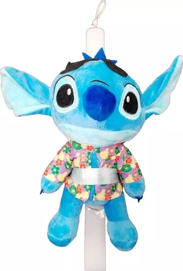 Πασχαλινή Λαμπάδα Romvous με Λούτρινο Stitch 38cm Λευκό