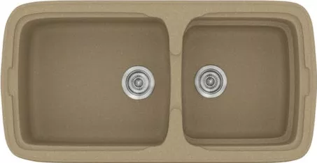 Νεροχύτης Κουζίνας Sanitec 305 Ένθετος 96x51x22.5cm Συνθετικός Γρανίτης Μπεζ