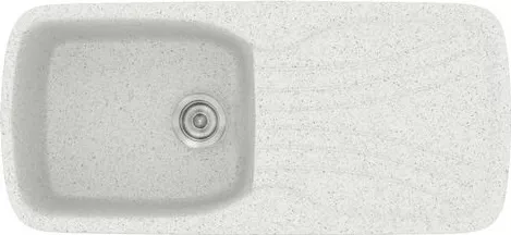 Νεροχύτης Κουζίνας Sanitec 308 Ένθετος 97x51x22cm Συνθετικός Γρανίτης Λευκό