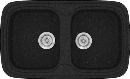 Νεροχύτης Κουζίνας Sanitec 312 Ένθετος 82x50x18cm Συνθετικός Γρανίτης Μαύρο