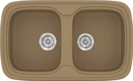 Νεροχύτης Κουζίνας Sanitec 312 Ένθετος 82x50x18cm Συνθετικός Γρανίτης Καφέ