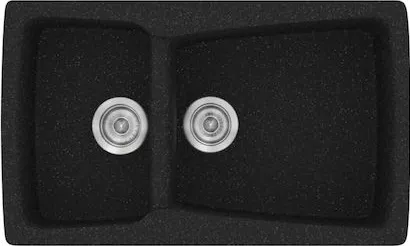 Νεροχύτης Κουζίνας Sanitec 320 Ένθετος 79x50x20cm Συνθετικός Γρανίτης Μαύρο