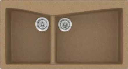 Νεροχύτης Κουζίνας Sanitec 326 Ένθετος 93x51x21cm Συνθετικός Γρανίτης Καφέ
