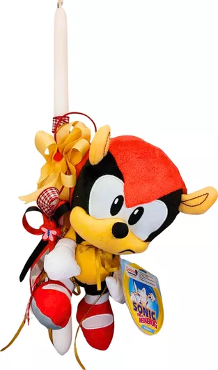Πασχαλινή Λαμπάδα με Λούτρινο Shadow Sonic The Hedgehog 24cm Λευκό