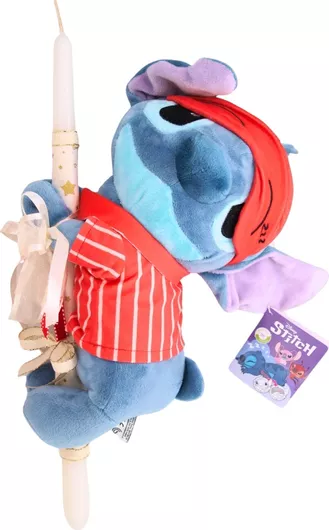Πασχαλινή Λαμπάδα 713751-lam Σετ με Λούτρινο Stitch Ξαπλωτό με Πιτζάμες "Lilo - Stitch"