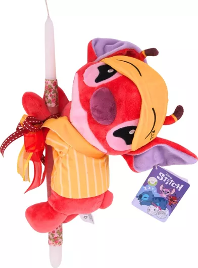 Πασχαλινή Λαμπάδα 713753-lam Σετ με Λούτρινο Leroy Ξαπλωτός με Πιτζάμες "Lilo - Stitch"