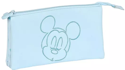 Κασετίνα Safta Mickey Τριπλή Υφασμάτινη Γαλάζιο