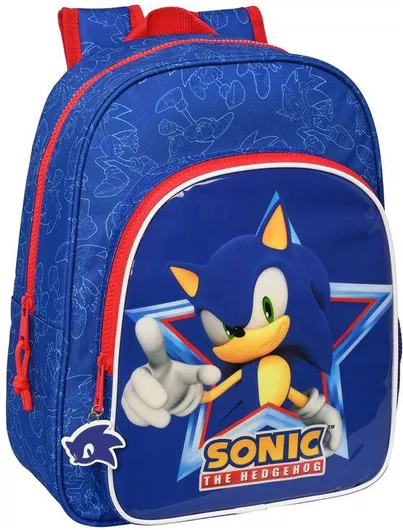 Σχολική Τσάντα Δημοτικού Πλάτης Safta Sonic The Hedgehog Lets Roll Μπλε