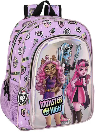 Σχολική Τσάντα Τρόλεϊ Δημοτικού Safta Monster High Best Boos 42cm Λιλά