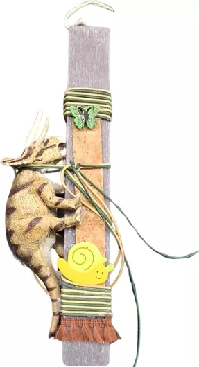 Πασχαλινή Λαμπάδα Αρωματική Τρικεράτοπας ο Τρομερός Γκρι