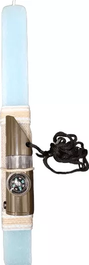 Πασχαλινή Λαμπάδα Romvous CANDLE162 Χειροποίητη Αρωματική Σετ με Πυξίδα - Σφυρίχτρα & Φωτάκι Ασφαλείας