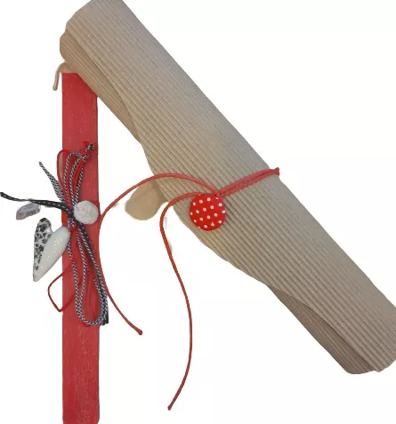 Πασχαλινή Λαμπάδα Χειροποίητη Σετ με Πρόσωπο Κόκκινο