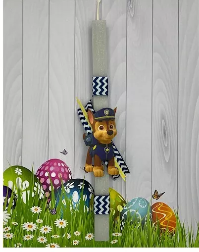 Πασχαλινή Λαμπάδα Aggelography Αρωματική με Στολίδι Paw Patrol Γκρι