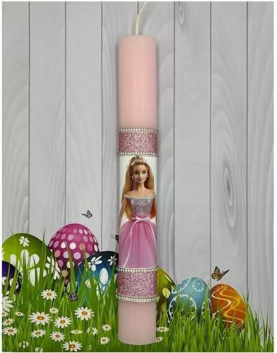 Πασχαλινή Λαμπάδα Aggelography Αρωματική με Στολίδι Μπάρμπι (Barbie) Ροζ