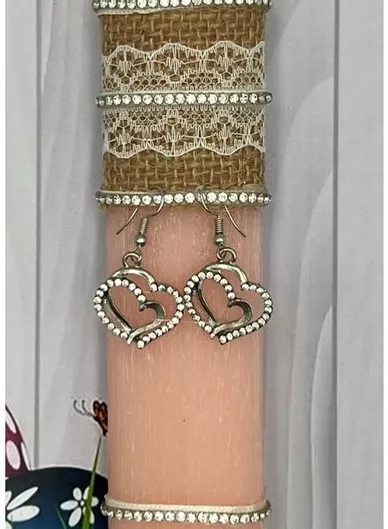 Πασχαλινή Λαμπάδα Aggelography με Στολίδι Σκουλαρίκια Καρδιά Ροζ