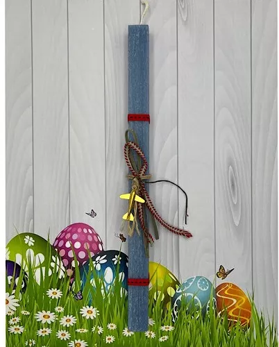 Πασχαλινή Λαμπάδα Aggelography Αρωματική με Στολίδι Αεροπλανάκι Μπλε