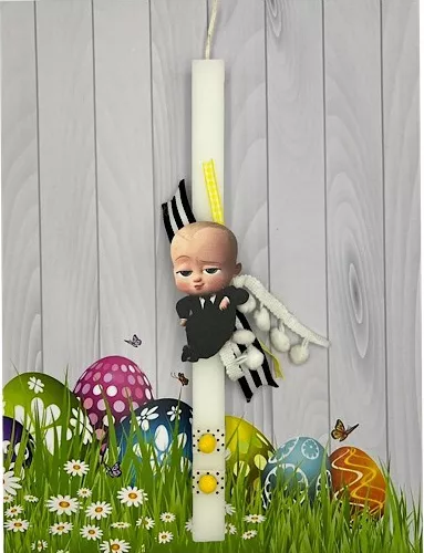 Πασχαλινή Λαμπάδα Aggelography Αρωματική με Στολίδι Boss Baby Λευκό