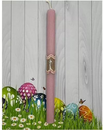 Πασχαλινή Λαμπάδα Aggelography Αρωματική με Στολίδι Ψαράκι Ροζ