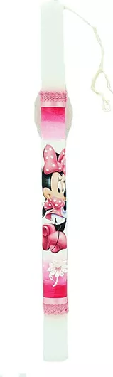 Πασχαλινή Λαμπάδα Χειροποίητη Minnie Ροζ