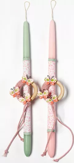 Πασχαλινή Λαμπάδα Σετ με Ξύλινο Κρίκο