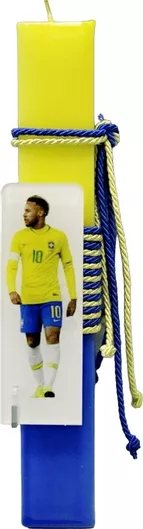 Πασχαλινή Λαμπάδα Gerakis 24Δ010 Ποδόσφαιρο Neymar 25x4x2cm Κίτρινο / Μπλε