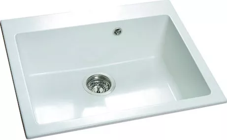 Νεροχύτης Κουζίνας Gloria 53-8331 Ένθετος 60x50x20cm Συνθετικός Γρανίτης Λευκό