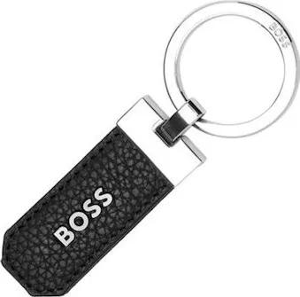 Μπρελόκ Hugo Boss Δερμάτινο Μαύρο
