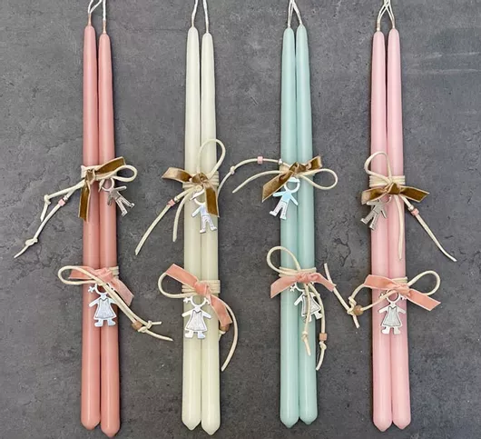 Πασχαλινή Λαμπάδα inehome Διπλή για Ζευγάρι Κορίτσι - Αγόρι Τυχαία Επιλογή Χρώματος