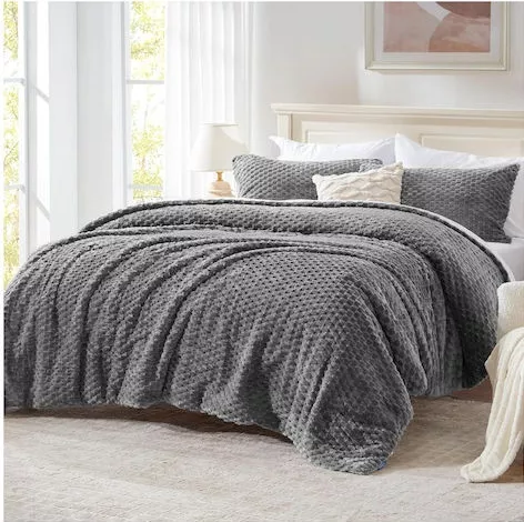 Πάπλωμα Isadore Lorraine SET423-GR Υπέρδιπλο Polyester 240x220cm Σετ 3τμχ Γκρι