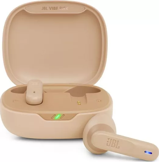 JBL Vibe Flex In-ear Bluetooth Handsfree Ακουστικά με Θήκη Φόρτισης Μπεζ