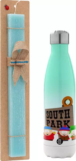 Πασχαλινή Λαμπάδα South Park Αρωματική Πλακέ με Μεταλλικό Παγούρι 500ml Τιρκουάζ