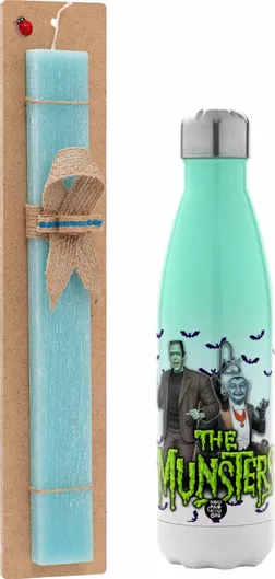 Πασχαλινή Λαμπάδα The Munsters Αρωματική Πλακέ με Μεταλλικό Παγούρι 500ml Τιρκουάζ