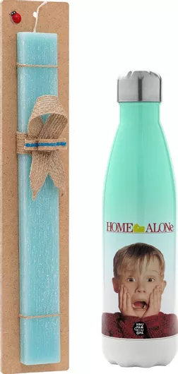 Πασχαλινή Λαμπάδα Μόνος στο σπίτι Kevin McCallister Shocked Αρωματική Πλακέ με Μεταλλικό Παγούρι 500ml Τιρκουάζ