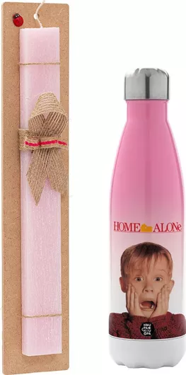 Πασχαλινή Λαμπάδα Μόνος στο σπίτι Kevin McCallister Shocked Αρωματική Πλακέ με Μεταλλικό Παγούρι 500ml Ροζ