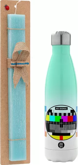 Πασχαλινή Λαμπάδα No Signal Αρωματική Πλακέ με Μεταλλικό Παγούρι 500ml Τιρκουάζ