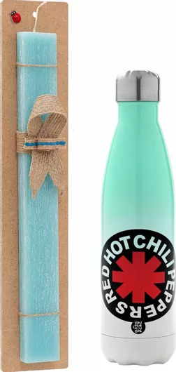 Πασχαλινή Λαμπάδα Red Hot Chili Peppers Αρωματική Πλακέ με Μεταλλικό Παγούρι 500ml Τιρκουάζ