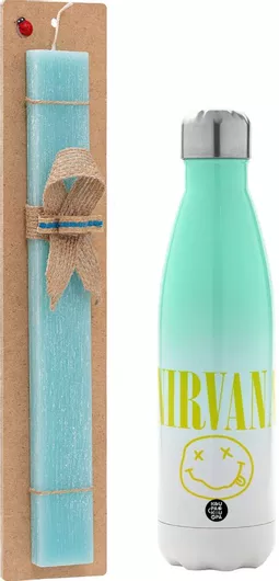 Πασχαλινή Λαμπάδα Nirvana Αρωματική Πλακέ με Μεταλλικό Παγούρι 500ml Τιρκουάζ
