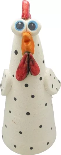 Πασχαλινός Κόκορας Liougka Handmade Χειροποίητος Πουά 22x8cm Λευκό