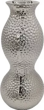 Διακοσμητικό Βάζο Marhome Κεραμικό Ασημί 15.5x35cm