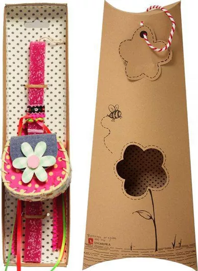 Πασχαλινή Λαμπάδα Synchronia Σετ με Τσαντάκι Ροζ