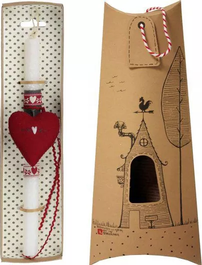 Πασχαλινή Λαμπάδα Synchronia Καρδιά Φελτ Λευκό