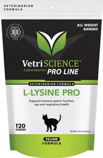 Συμπλήρωμα Διατροφής Γάτας Vetriscience L-Lysine Pro Σετ 120τμχ