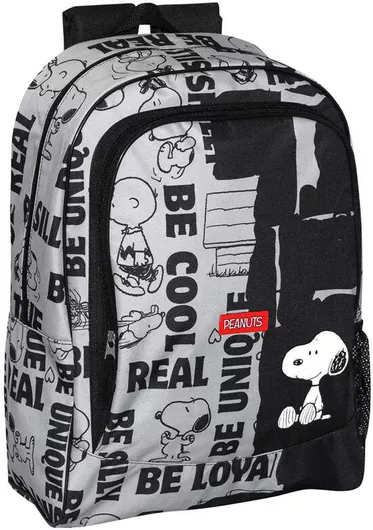 Σχολική Τσάντα Γυμνασίου / Λυκείου Πλάτης Perona Snoopy Grunge Μαύρο