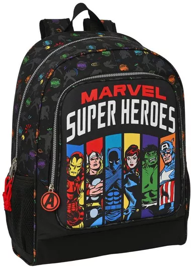 Σχολική Τσάντα Γυμνασίου / Λυκείου Safta Marvel Avengers Super Heroes Πλάτης Μαύρο